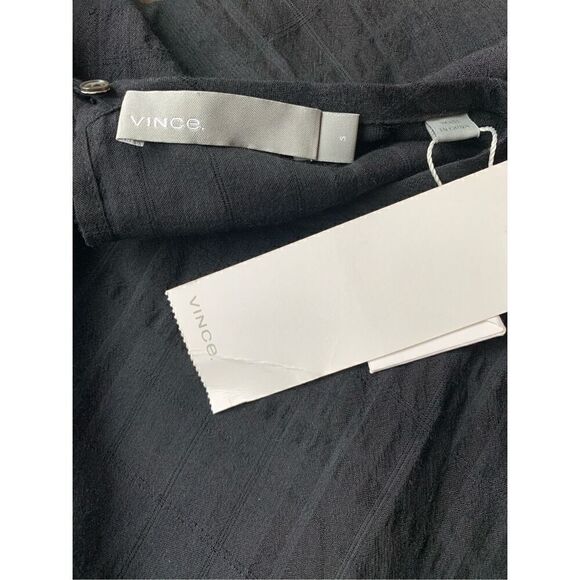 VINCE Black Shadow Plaid Drapey Easy Top - Picture 7 of 10